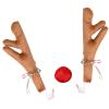 Tyenaza Car Reindeer Antlers Nose Set, Christmas Car Decorations with Reindeer Antler, Xmas Jingle Bells & Nose for Window Top and Front Grille (Khaki) view 4