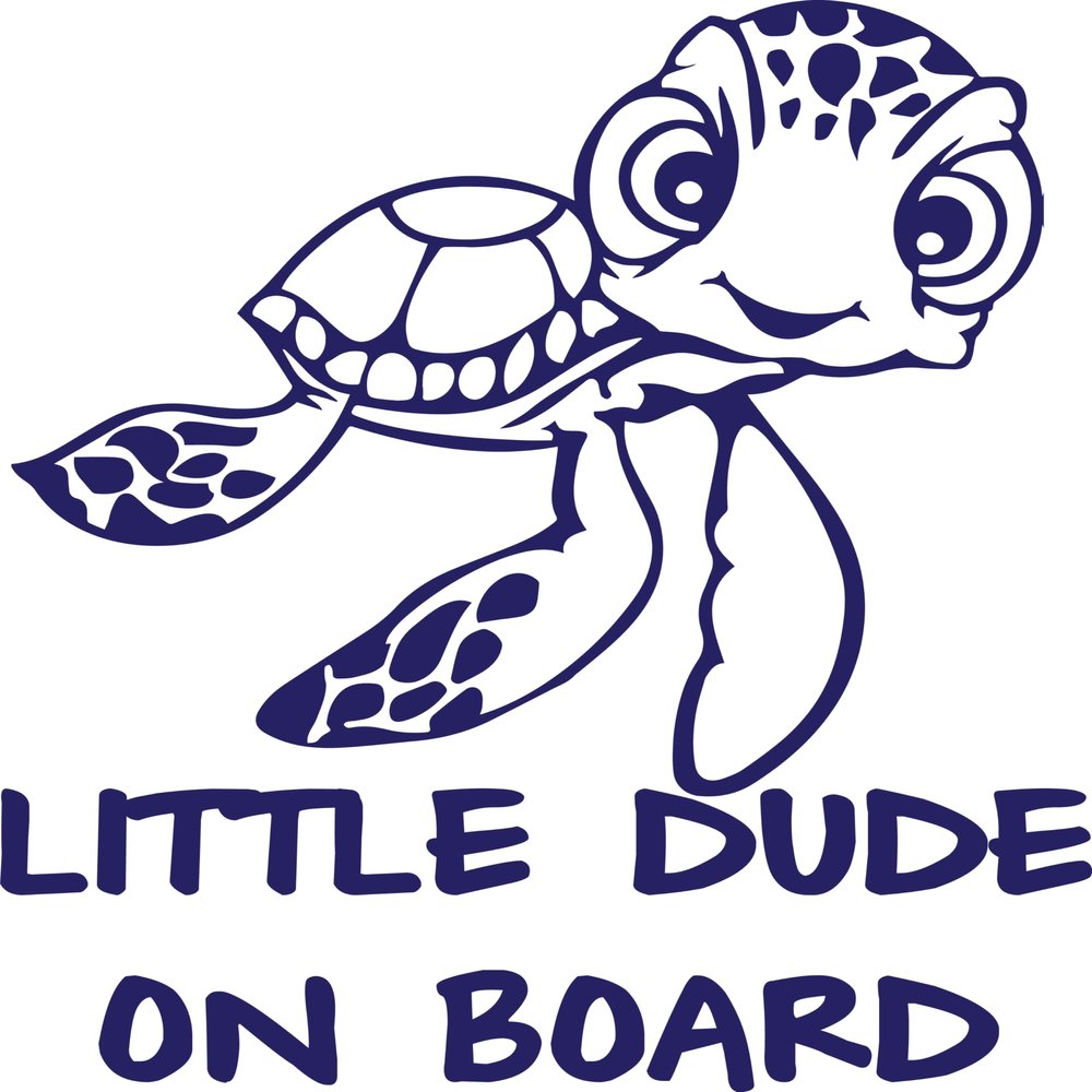 STICKER DAD - Little Dude on Board (Squirt) Die-Cut Vinyl Decal - (Size: 6 inch X 4 inch Color: You Choose) - for Car, Truck, Windows, RV, Trailers, Bumpers, Laptop, Lockers, etc. (Navy Blue)