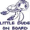 STICKER DAD - Little Dude on Board (Squirt) Die-Cut Vinyl Decal - (Size: 6 inch X 4 inch Color: You Choose) - for Car, Truck, Windows, RV, Trailers, Bumpers, Laptop, Lockers, etc. (Navy Blue) view 1