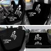 STUOARTE Skull Print Car Interior Sets for Women, Car Front and Back Seat Cover Steering Wheel Cover Seatbelt Cover Car Headrests Cover Car Coaster Lipstick Holder Keychain, Easy to Install, Set of 15 view 2
