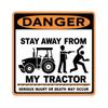 (2.8'' x 2.8'', Black) Durable and Waterproof of Danger Stay Away from My Tractor Sticker Decal for Laptops, Water Bottles, Cars, Trucks, Wall Ideal Gift view 2