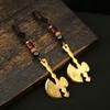 Piegricdiat Feng Shui Gourd Keychain with Five Emperors Money Bring Good Luck and Wealth,home Office Other Scenes and Gifting view 3