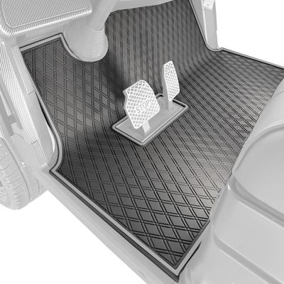 Xtreme Golf Cart Mats Rubber Floor Mat Compatible with Epic E20 & E40 Golf Cart Models | Durable Heavy-Duty Full Coverage Liner Protection | Double Diamond Pattern - Grey Trim