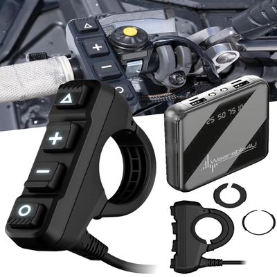 Garmin Handlebar Controller for Use on Snowmobile, Motorcycle or ATV, Control Your Zumo XT2 Motorcycle Navigator or Compatible Tread with Wearable4U Portable 5000mAh Charger Bundle