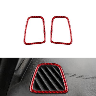 FXETRNL Real Carbon Fiber Instrument Side Air Vent Trim Covers - for Kia Sportage 2017 2018 2019 2020 2021 Carbon Fiber Accessories, Durable Anti-Scratch Protective Accessories (Red)