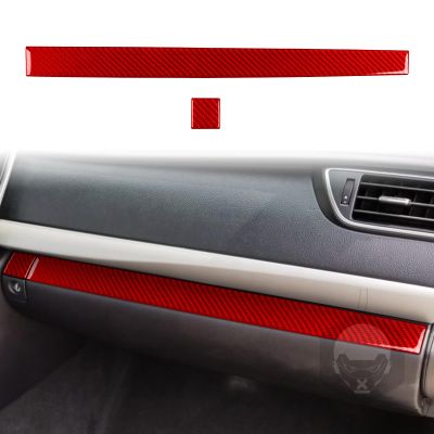 Co-Pilot Glove Box Storage Box Decorative Strip Sticker Carbon Fiber Car Interior Trim Accessories Compatible with Toyota Camry 2015 2016 2017 Car Decorative Sticker Red