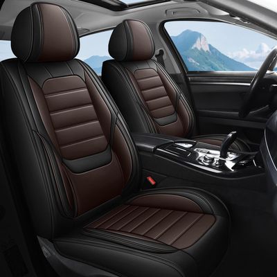 Uoheiikl Seat Covers for Honda HRV HR-V 2016-2023 2024 2025 2026, Full Set 5 Seats Luxury Leather Car Seat Cover Protectors Waterproof,Anti-Slip Automotive Seat Covers Car Chair Cushions(Black+Brown)