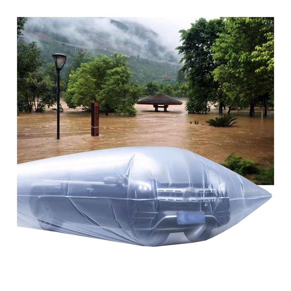 Car Cover Waterproof All Weather, 13.12x23ft Fully Enclosed Sealed Car Flood Cover Car Bubble Cover, Reusable PE Plastic Car Cover Suitable for Most Cars and SUVs
