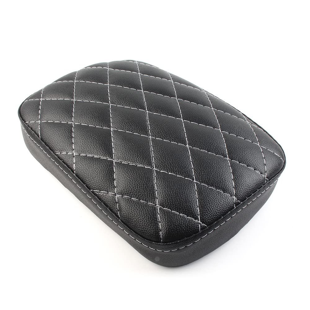 SIKUAI 1 pcs Motorcycle Pillion Passenger Pad Seat Rear Cushion Motorcycle Pillion Cushion 8 Suction Cup for Harley Dyna for Sportster Bobber, Black