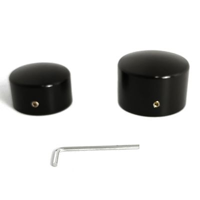 Americruise Motorcycle Real Axle Nut Caps Axle Nut Covers for Harley Softail FXST Slim FLS, Dyna FXD 2008-2017 (Black)