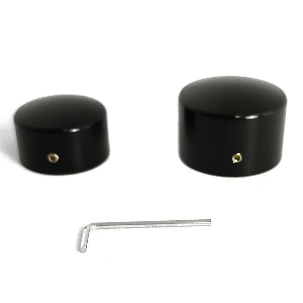 Americruise Motorcycle Real Axle Nut Caps Axle Nut Covers for Harley Softail FXST Slim FLS, Dyna FXD 2008-2017 (Black)
