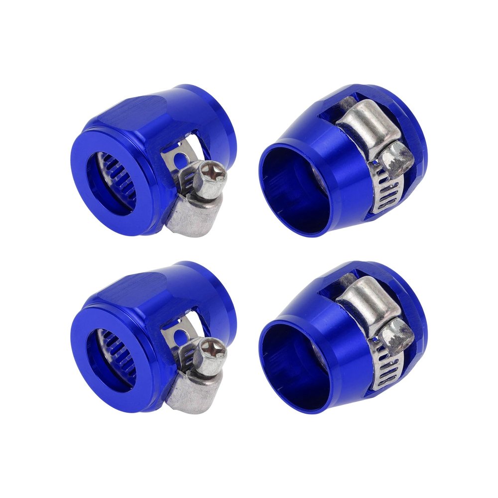 Hihaha AN8 Hose Finisher Clamp/Rubber Hoses End Finisher for Oil Fuel Tube/Durable Aluminum Alloy/4 Pcs Blue