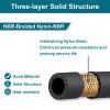 ZONBANG 1/4 Fuel Line, NBR Rubber Fuel Hose Nylon Braided with Hose Clamps, 1/4 Inch Fuel Line Hose for Automotive Vehicles(10FT) view 4