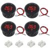 JAMHER 4 Pieces DC 4V-100V Voltmeter Gauge, Car Voltage Gauge LED Digital Display for Cars Vehicles Motorcycles Boats (Red) view 1