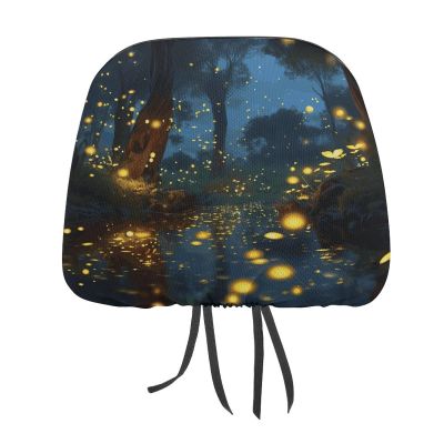 HMNBCD Car Seat Headrest Covers Fireflies Printed Seat Cover Accessories Elastic Car Seat Headrest Protector for SUV Cars Truck Auto - Set of 2