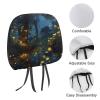 HMNBCD Car Seat Headrest Covers Fireflies Printed Seat Cover Accessories Elastic Car Seat Headrest Protector for SUV Cars Truck Auto - Set of 2 view 3