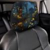 HMNBCD Car Seat Headrest Covers Fireflies Printed Seat Cover Accessories Elastic Car Seat Headrest Protector for SUV Cars Truck Auto - Set of 2 view 4