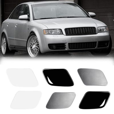 Front Bumper Headlight Washer Nozzle Cover Cap For Audi A4 B6 2002 2003 2004 2005 8E0955276 (Unpainted, Right)