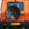 Spare Wheel Cover Waterproof 14 inch Tire Cover Black White Glitter Spare Tire Cover for Car Tires Protector Cover Spare Wheel Protector with Drawstring view 1