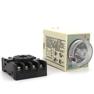 HH8BWL ST3P Series Power-on delay Relay ST3P A-A/B/C/D/E/F/G (AC 380V 220V 110V DC 24V) Power-on delay with 8-pin Base(AC 380V,ST3P A-E)