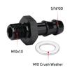 Podavelle M10x1.0 Male Metric to 5/16 Barb Fuel Pump Outlet Adapter Fitting Aluminum Black view 2