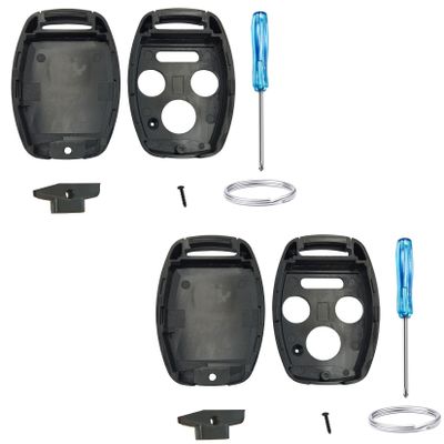 QIXIUBIA Replacement for Honda Key Fob Shell Keyless Entry Remote Fit for Honda 2008-2012 Accord 2006-2013 Civic EX 2009-2015 Pilot (4B-2Black)