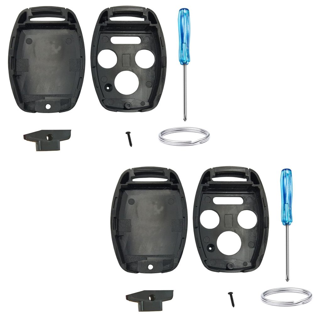 QIXIUBIA Replacement for Honda Key Fob Shell Keyless Entry Remote Fit for Honda 2008-2012 Accord 2006-2013 Civic EX 2009-2015 Pilot (4B-2Black)