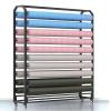 Commercial Fabric Roll Storage Rack With Adjustable Hanging Rod, Movable Heavy Duty Steel Organiser Holder for Vinyl Rolls / Leather Rolls / Window Film / Wallpaper Displays, Hold Up 20 Roll(Wide -160 view 1