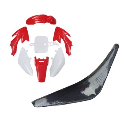 Kemblawolf Durable ABS Plastics Kit with Gripper Seat for CRF50F XR50R CRF XR 50 SSR Chinese 110cc 125cc Coolster Dirt Pit Bike Body Work Fairing Kit Taotao DB14 (Red & White)