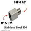 Autobahn88 Stainless Steel Hose End Adapter, Fuel, Oil, Air Line Conversion Fitting for Automotive, Hydraulic, Pneumatic, Plumbing (M12x1.25 Female to BSP G 1/8" Male) view 2
