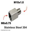 Autobahn88 Stainless Steel Hose End Adapter, Fuel, Oil, Air Line Conversion Fitting for Automotive, Hydraulic, Pneumatic, Plumbing (M8x0.75 Female to M10x1.0 Male) view 2