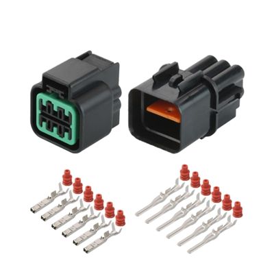 ARETV Automotive Front Electrical Plug Modern Front Waterproof Male/Female Connector PB621-06020(6p female male,1 set)