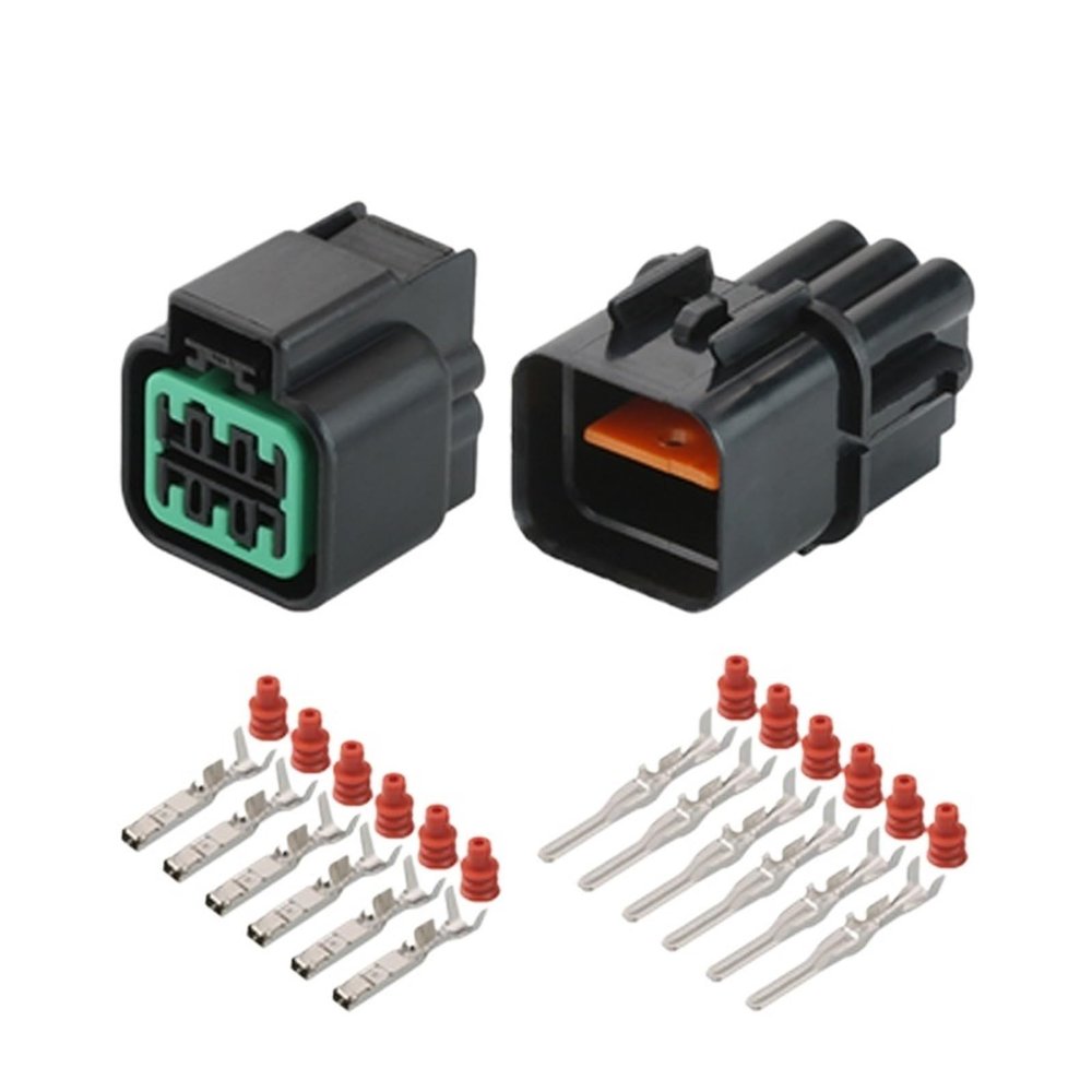 ARETV Automotive Front Electrical Plug Modern Front Waterproof Male/Female Connector PB621-06020(6p female male,1 set)