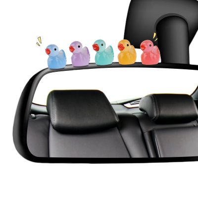 SINSETU 20 PCS Luminous Mini Ducks Car Dashboard Decors, Cute Glow in The Dark Ducks Rearview Mirror Ornaments, Funny Interior Car Accessories with Adhesive Stickers for Decorations