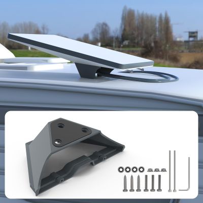 Koroao Starlink Mini Mobility Mount,Starlink Mini Mount,Aluminum Alloy Starlink Roof Rack Mobility Kit,Anti-Theft RV Bracket for Starlink Mini/Mini X and Boat Mounting Kit Accessories (Grey