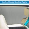A ABSOPRO Headliner Fabric 27.5"Lx57"W Interior Trim DIY Roof Repair Replacement Suede Fabric Light Gray view 2