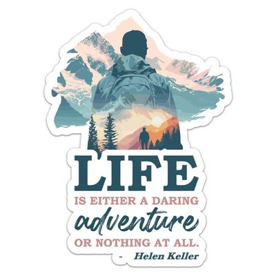 Life is Either A Daring Travel Sticker - Waterproof Vinyl Decal for Car Bumper, Laptop, Water Bottle, Wall, and Window, Size - 6'' Longer Side