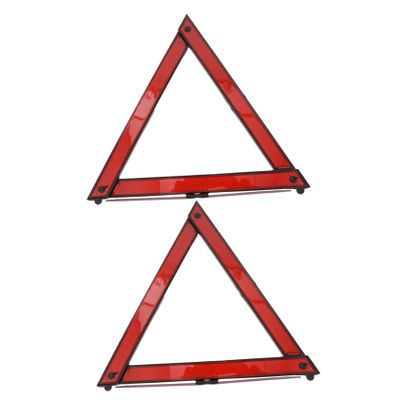 COSMEVIVI 2pcs Car Folding Triangle Safety Sign Compact Auto Warning Sign for Roadside Assistance and Vehicle Maintenance Reflective Design for Road Construction and Work Trucks