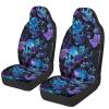STUOARTE Skull Flower Print 2 Piece Car Seat Cover for Front Seat, Waterproof Car Front Seat Cover for Women Men, Airbag Compatible Auto Seat Protector, Universal Fit for Most Cars Truck SUV Sedan view 2