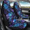 STUOARTE Skull Flower Print 2 Piece Car Seat Cover for Front Seat, Waterproof Car Front Seat Cover for Women Men, Airbag Compatible Auto Seat Protector, Universal Fit for Most Cars Truck SUV Sedan view 4