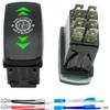 Off Road Light Rocker Switch 8 Pin 12V-24V (ON)-Off-(ON) 3 Position DPDT Momentary Switch, Marine Boat Heavy Duty Up Down Toggle Switch, Forward Reverse Arrow Rocker Switch for Automotive Car (Green) view 1