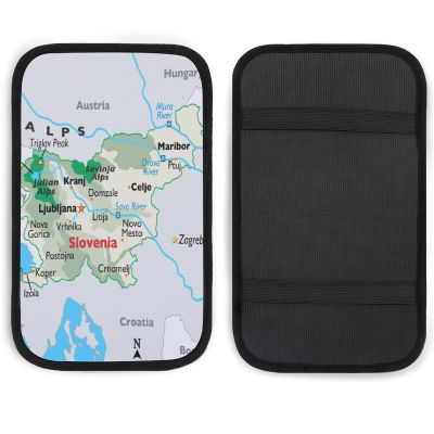 Puxufody Maps of Slovenia Car Handrail Box Cushion Armrest Cove Soft Comfort Decoration Cushion