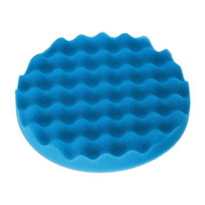 HARFINGTON Buffing Sponge Pads 7" Polishing Wheel Waffle Finishing Grip Pad Car Buffer Polisher with Hook and Loop Back for Car Detailing Polishing Waxing, Blue