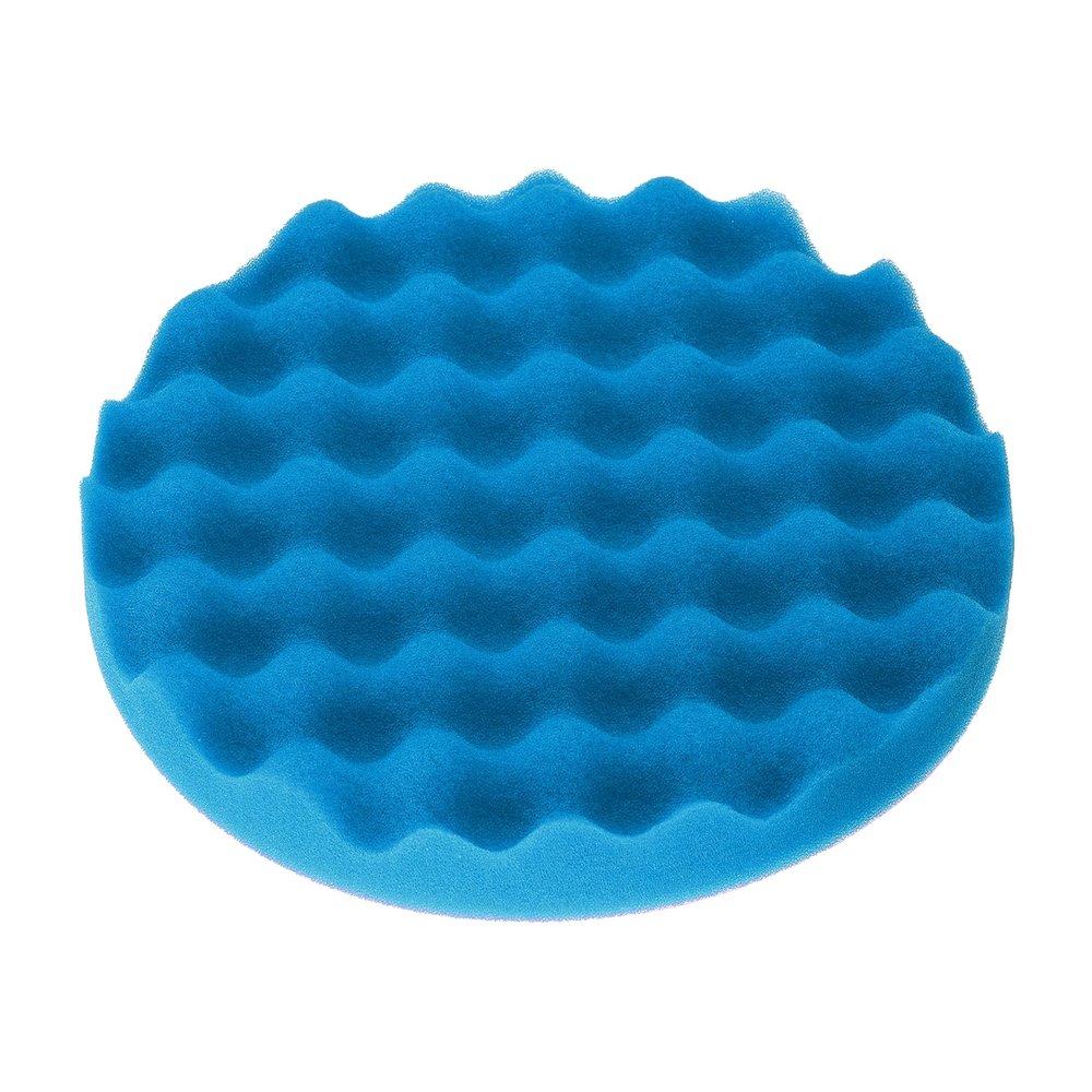 HARFINGTON Buffing Sponge Pads 7" Polishing Wheel Waffle Finishing Grip Pad Car Buffer Polisher with Hook and Loop Back for Car Detailing Polishing Waxing, Blue
