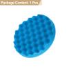 HARFINGTON Buffing Sponge Pads 7" Polishing Wheel Waffle Finishing Grip Pad Car Buffer Polisher with Hook and Loop Back for Car Detailing Polishing Waxing, Blue view 3