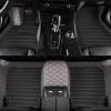 HAIUIKIK Luxury Leather Car Floor Mats for 2019-2025 Toyota RAV4 - Tailored Fit for Hybrid & Gas Models, All-Weather, Premium Interior Protection (Diamond and Stripe Combination 3) view 1