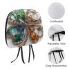 DuduYH Four-Leaf Clover Printed Car Headrest Cover,2 Pieces, 3D Stained Glass Elastic Comfort Head Rest Cover for Women Men, Universal Fits Most Cars Van SUV Truck, Car Interior Decor Accessories view 3