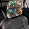 DuduYH Four-Leaf Clover Printed Car Headrest Cover,2 Pieces, 3D Stained Glass Elastic Comfort Head Rest Cover for Women Men, Universal Fits Most Cars Van SUV Truck, Car Interior Decor Accessories view 4