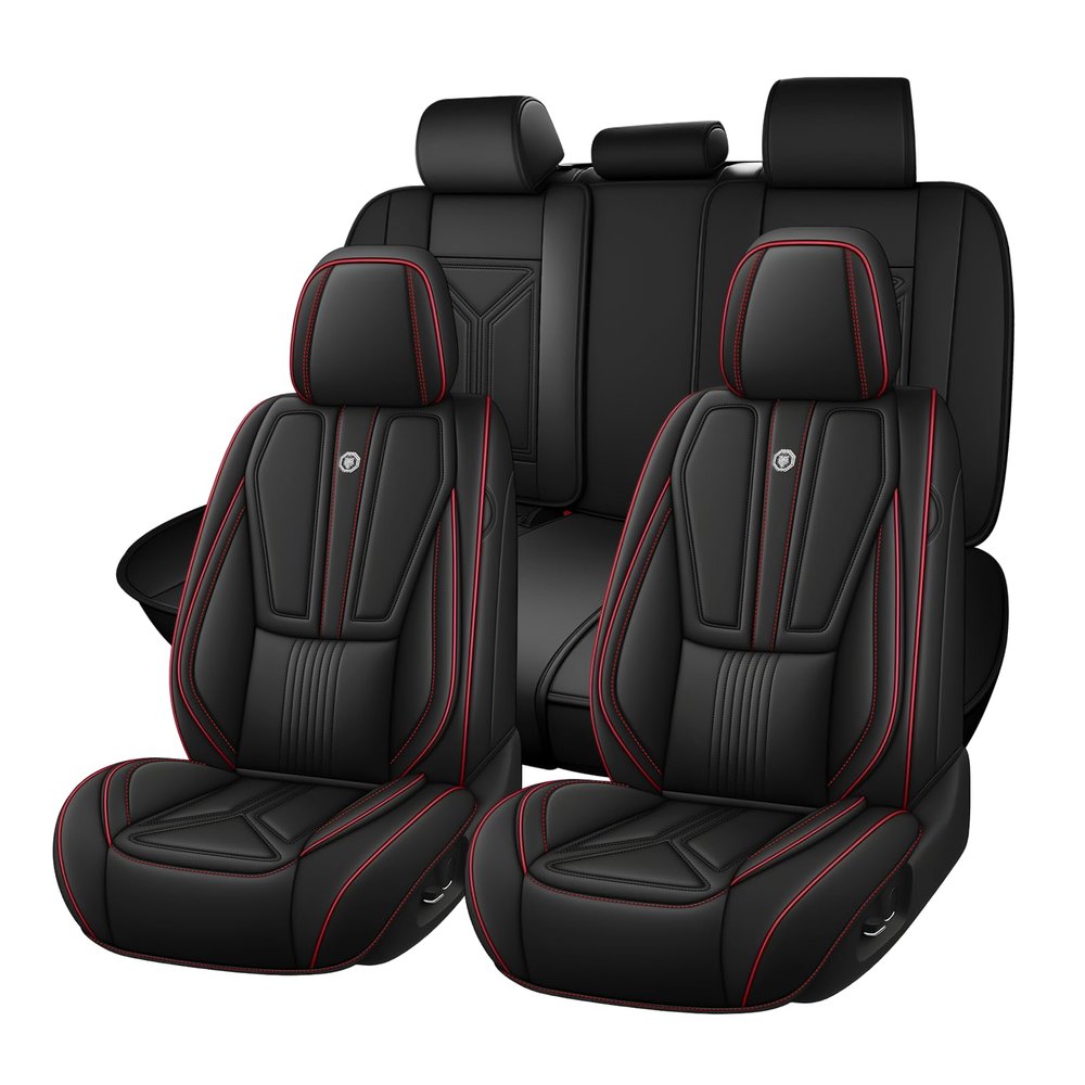 Arazi Car Seat Covers Full Set for Chevy Colorado 2015-2026,Black&Red Line