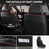 Arazi Car Seat Covers Full Set for Chevy Colorado 2015-2026,Black&Red Line view 3